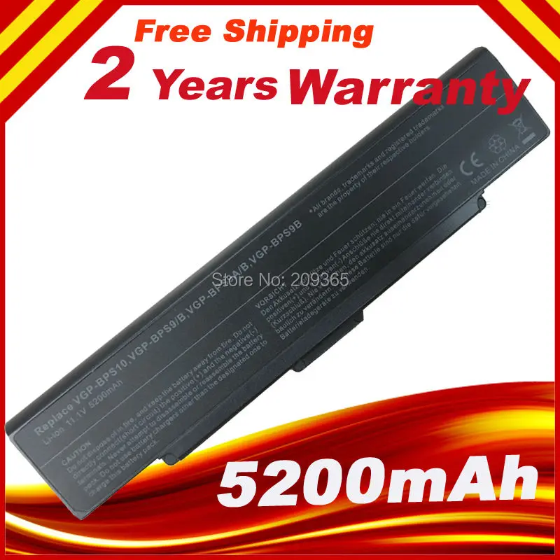 Laptop Battery for Sony VAIO VGN AR CR SZ NR VGP BPS9/B VGP BPS10 VGP