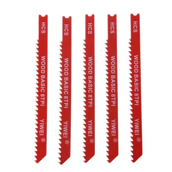 

5Pcs Durable U-shank High Carbon Steel 8 TPI Reciprocating Saw Blade Cutter For Wood Jig Cutting
