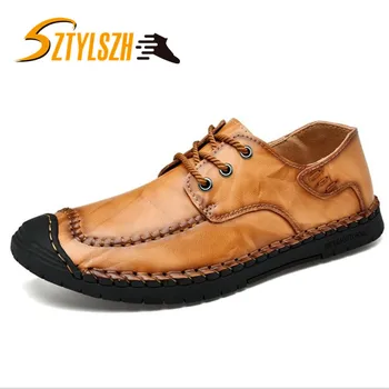 

Luxury Brand Men Shoes Casual Leather Loafers Fashion Trendy Black Blue Brown Flat Shoes for Men Drop Shipping Moccasins 38-46