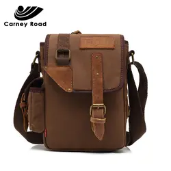 Carney Road брендовая винтажная парусиновая кожаная мужская сумка через плечо Повседневная Военная армейская сумка через плечо