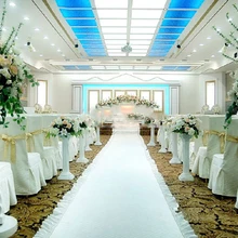 Белый свадебный ковер бегун 1 метр Ширина по 20 метров Длина Свадебная вечеринка изделия для декорации белый прохода