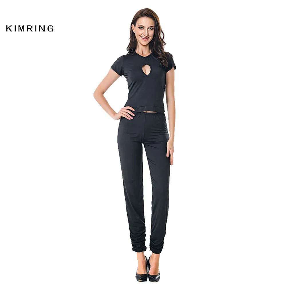 Kimring Black Yoga Fitness Suit Halloween Costume Cosplay Classical