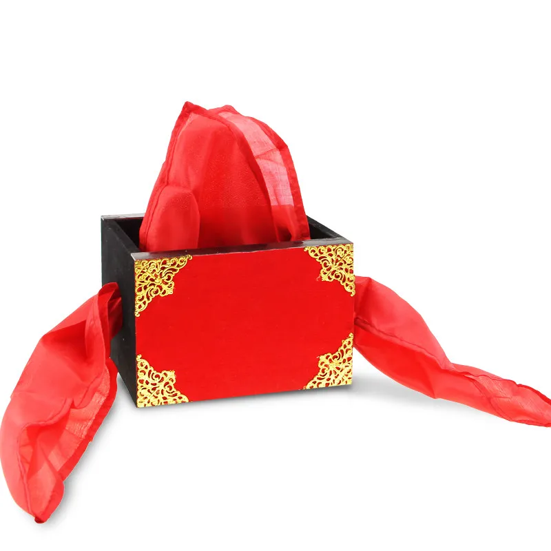 

Silk Through The Fire/Fire Box Magic Tricks Comedy Stage Magia Scarve Appeairng Magie Fire Illusion Gimmick Props for Magicians