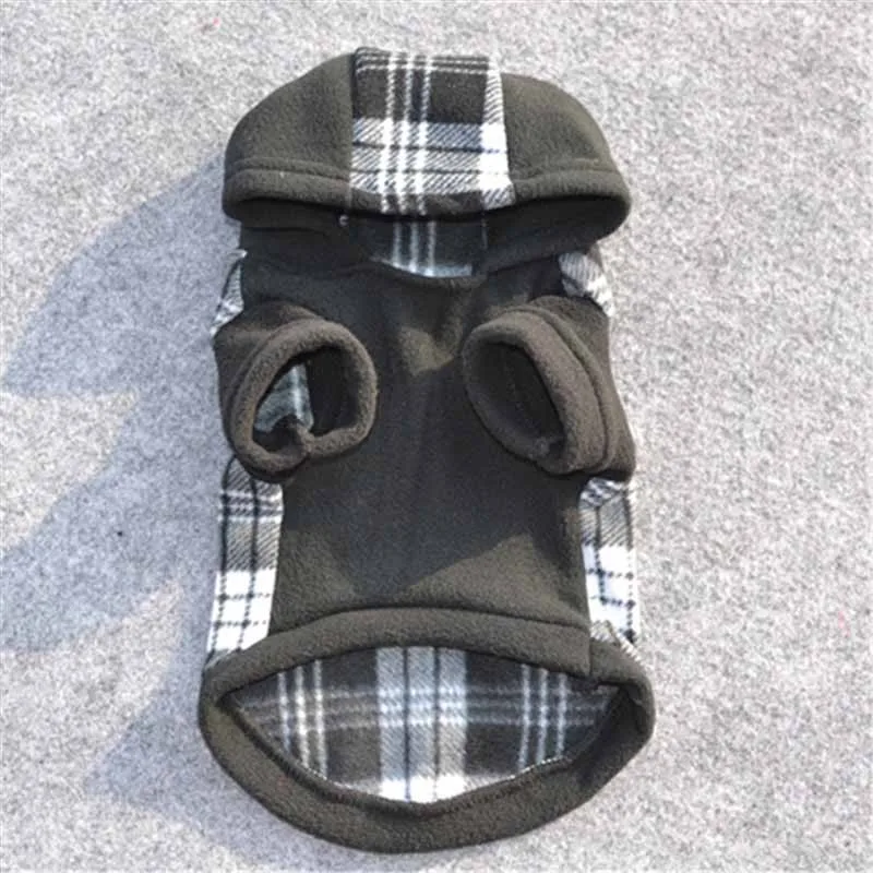 SYDZSW Winter Puppy Pet Clothing Fashion Plaid Small Dog Cat Hoodie Black Chihuahua Sweater Coat with Hooded Yorkshire Dogs Supplies2