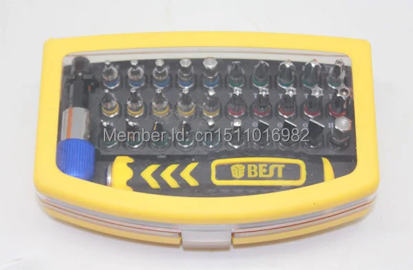 

free ship BEST 2166A 32 in 1 Multi-purpose Magnetic bits screwdriver set for PC mobile phone laptop opening tools kit