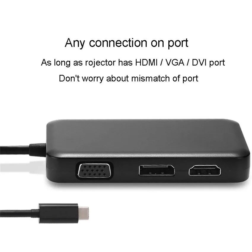 Конвертер USB C на HDMI 4K VGA DP DVI адаптер для Macbook Dell док станция Thunderbolt 60 Гц| |