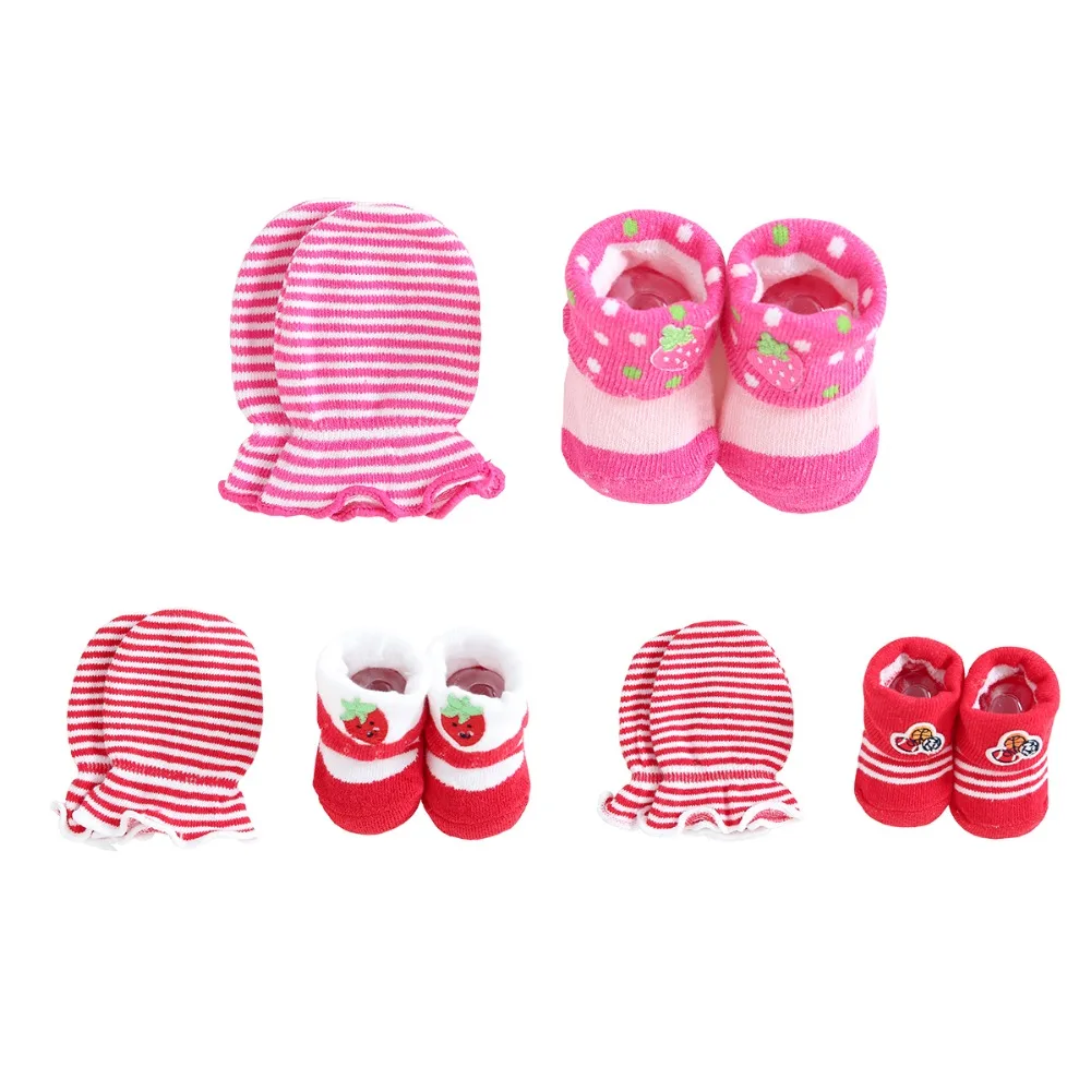 3 set/lot Newborn Baby Socks+Gloves sets for Boys Girls 0 3 Months