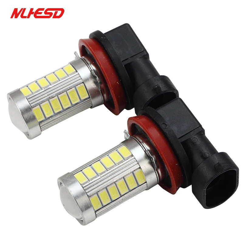 

10x LED Car Headlamp Fog Lamp H8 H11 5630 33SMD Automobile Daytime Running Light Auto Light-emitting Diode DRL Bulb Accessories