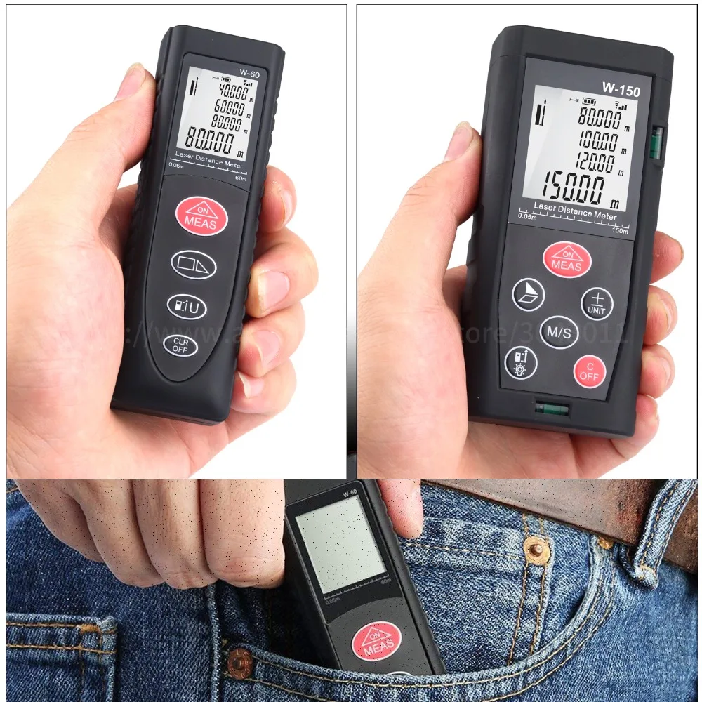 Laser Rangefinders Area/Volume/Distance/Pythagoras Digital Laser Distance Measure Meter 40M 60M 80M 100M 120M 150M Laser Rangefinders Area/Volume/Distance/Pythagoras Digital Laser Distance Measure Meter 40M 60M 80M 100M 120M 150M