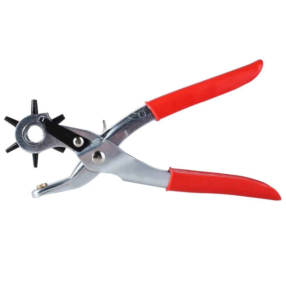 New Free Shipping 8 inch 6 Sized Heavy Duty Leather Hole Punch Hand