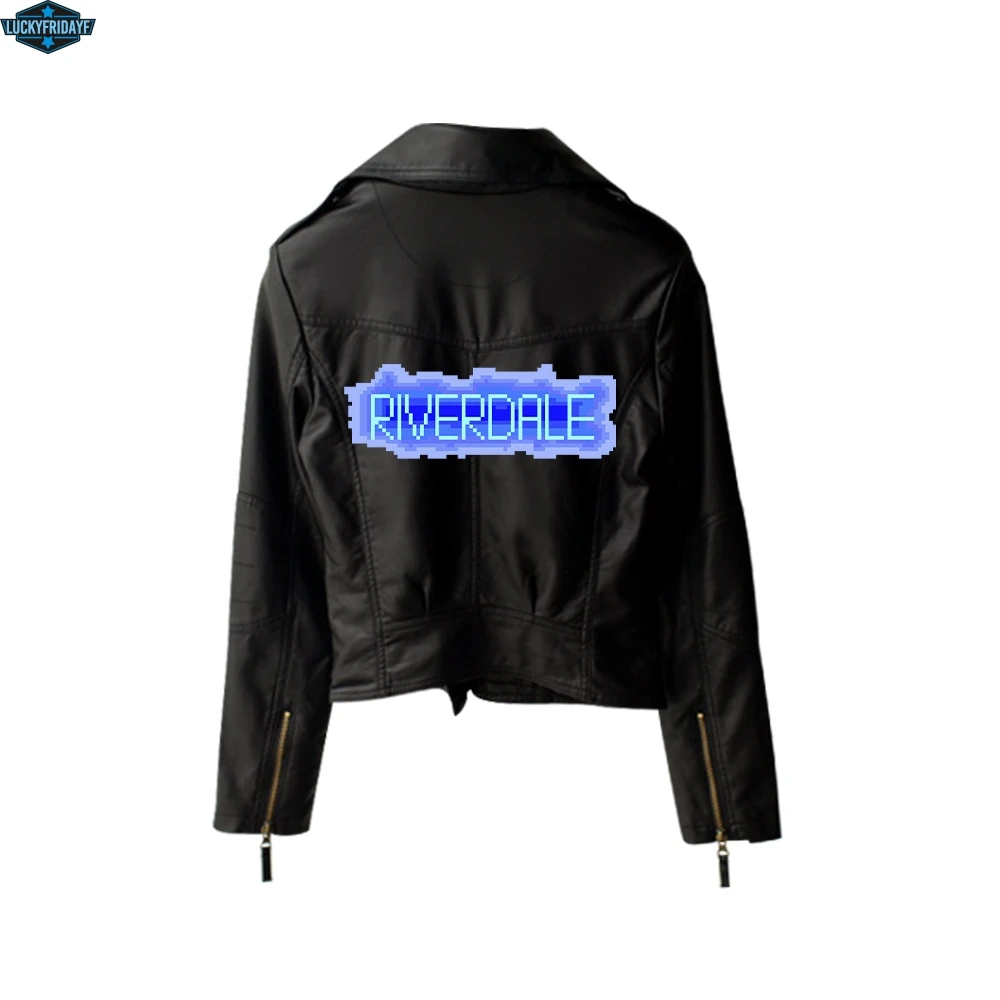 Goedkoop Nieuwe 2019 Riverdale PU Gedrukt Logo Southside Riverdale Slangen Jassen Vrouwen Riverdale Serpent Streetwear Lederen Jacket custom