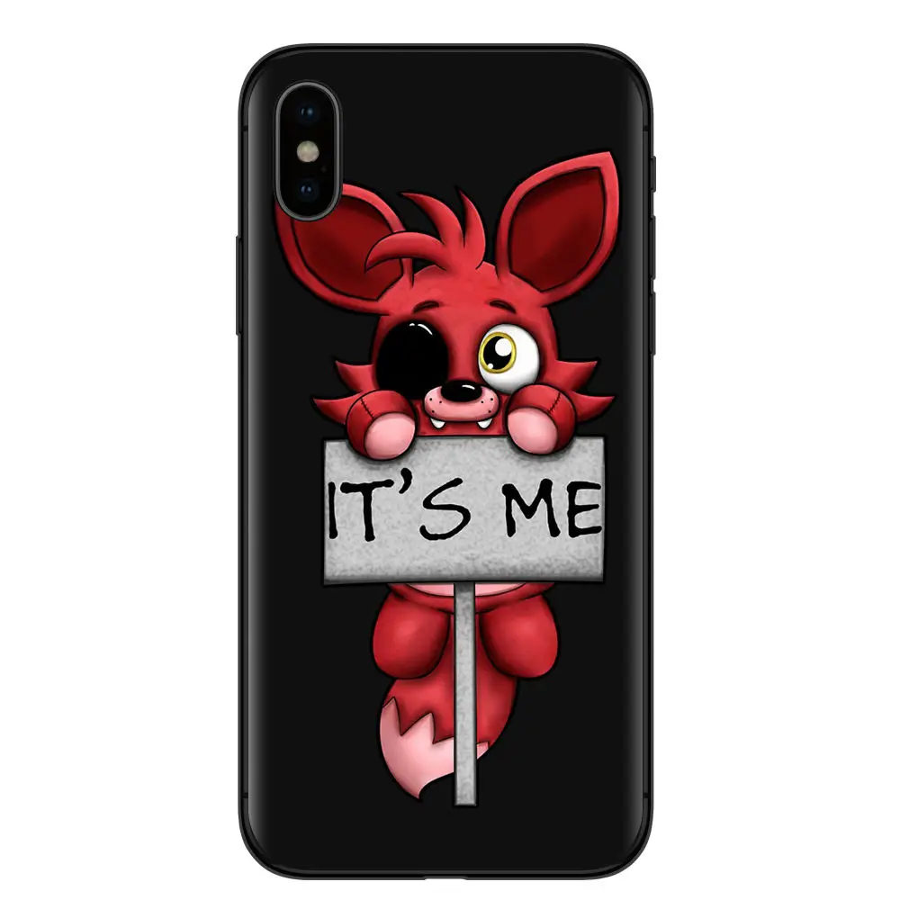 FUNNYRUI FNAF плюшевый Foxy чехол для телефона iphone X 5 5s SE 6 6s 7 8 plus мягкий черный