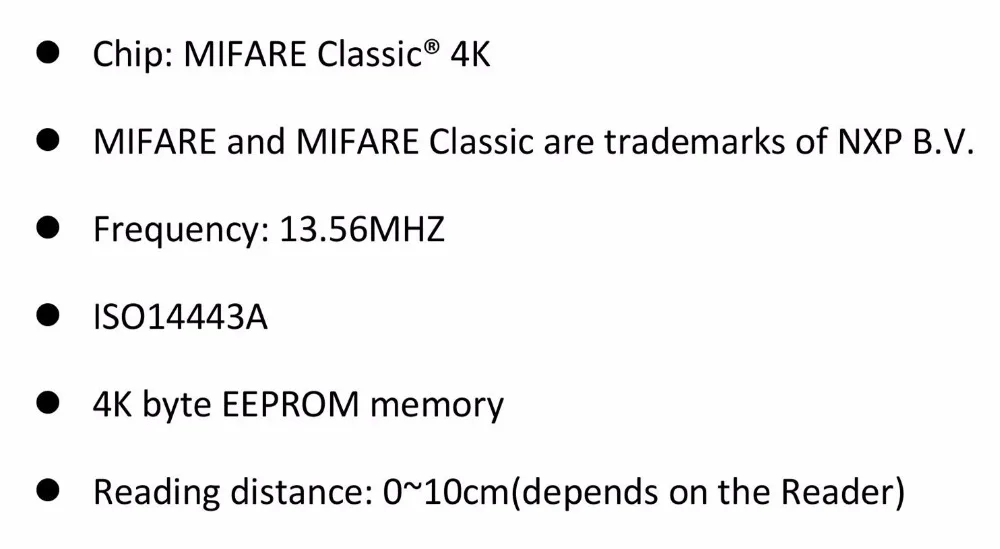 13,56 МГц ISO RFID MIFARE Классический 4K брелок для контроля доступа(упаковка из 10