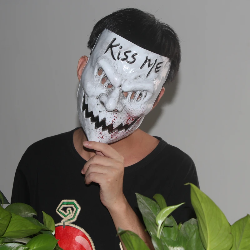 X merry игрушка Kiss Me (Поцелуй меня чистки Маска Костюм Хэллоуин ужас кровавый PVC