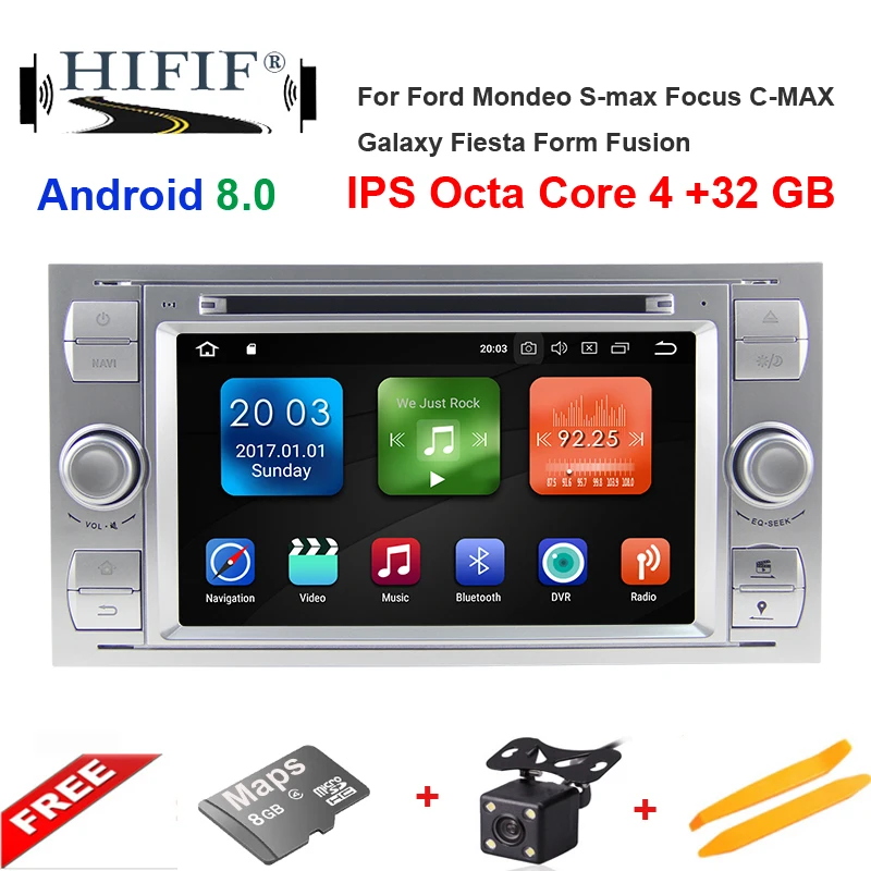 

IPS 2 Din Octa 8 Core Android 8.0 Car DVD Player GPS Navigation WIFI 4G for FORD S-Max Kuga Fusion Transit Fiesta Focus II
