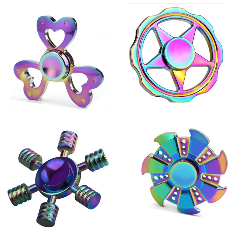 Spinning Top Fidget Spinner Electroplated Metal Color EDC ABS Hand Spinner Cube Anti Stress Toys To Kid Adult Finger