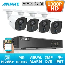 ANNKE 8CH 2MP CCTV камера системы 3MP 5в1 H.265+ DVR с 1080P HD Всепогодная пуленепробиваемая камера s для домашнего видеонаблюдения