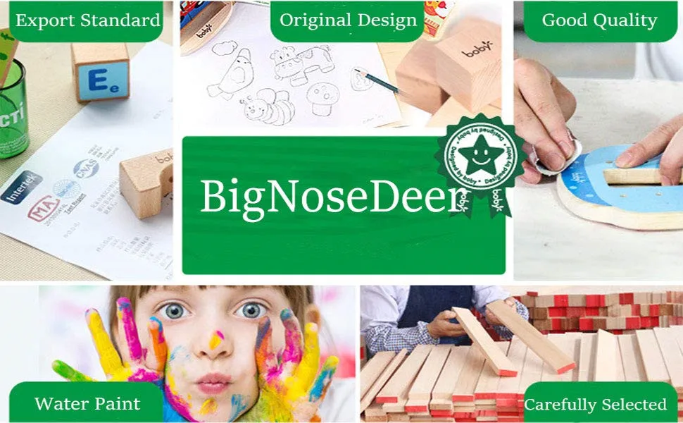 BigNoseDeer Wooden toys Activity Cube Learning Beads wire Maze Parking game Center 5 in 1 for toddlers Gift02