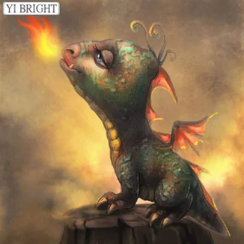 

5D DIY Full Square Diamond Painting Cross Stitch Spitfire dragon 3D Diamond Embroidery Rhinestone Mosaic Home Decoration gift