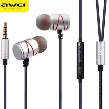 

Awei ES 910TY Earphone Rose Gold Earphones Headset earphone with Microphone Noise Cancelling For Phone