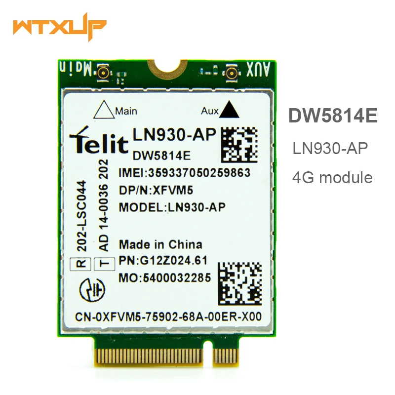 DW5814E LN930 AP XFVM5 FDD LTE 150M NGFF 4G модуль WWAN беспроводная Wi Fi карта для ноутбука Dell Latitude 14