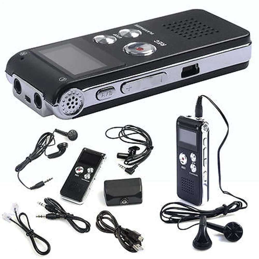 

Black 8GB Digital Audio Voice Recorder Rechargeable Dictaphone USB Drive MP3 Player US