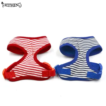 

Classic stripe style small dog harness mesh cloth vest pet harness dog breathable XS S M L XL size red blue color adjustable