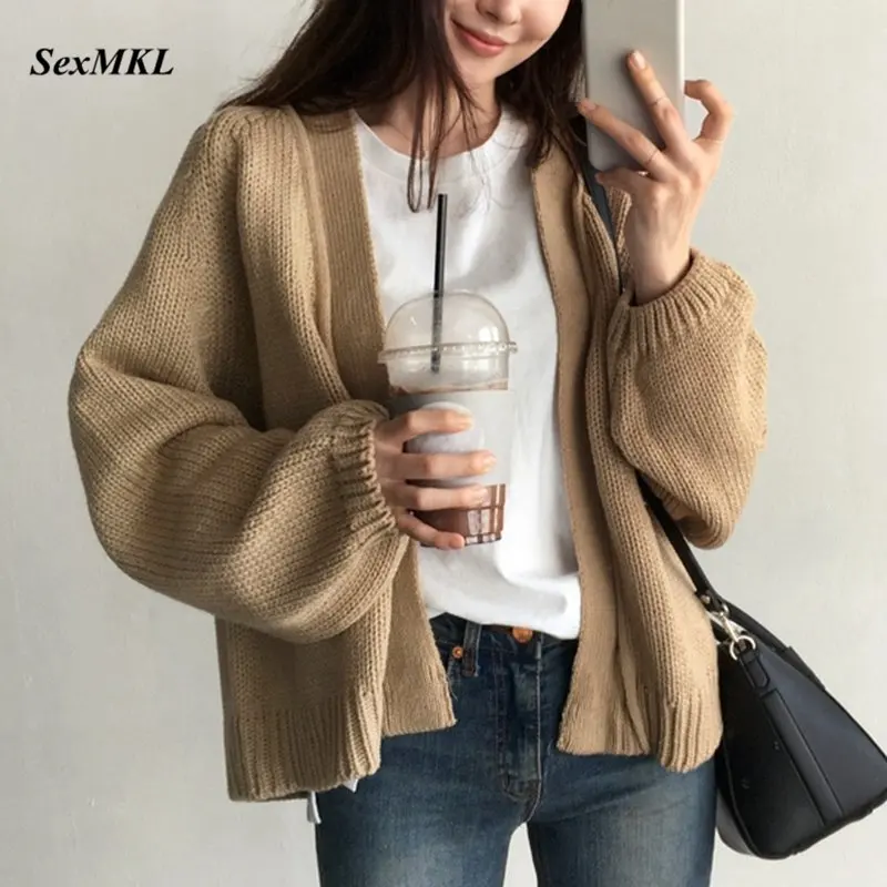 

Knitted Sweater Cardigan Women 2019 Korean Style Autumn Pull Femme Long Sleeve Knitwear Winter Women's Casual Sweater Cardigan