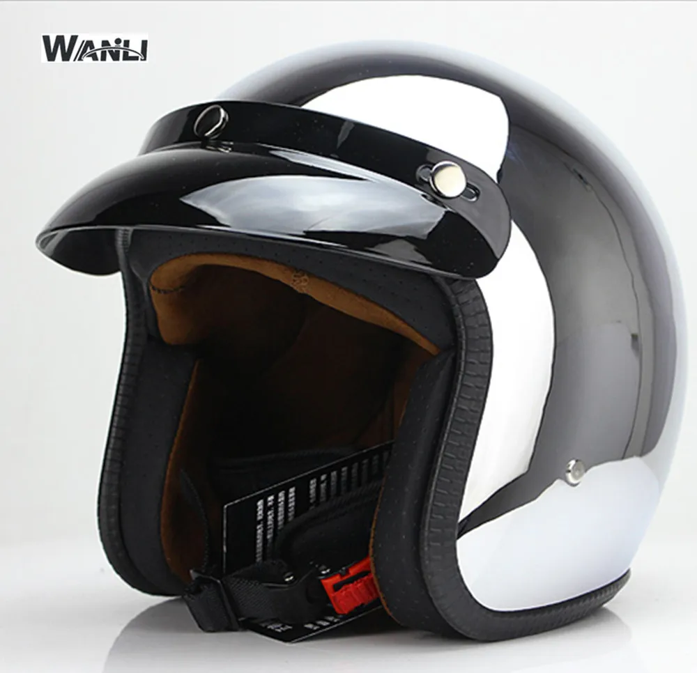 Новинка, мотоциклетный шлем casco capacetes, Ретро стиль, шлем для мотокросса, 3/4, с открытым лицом, для скутера, шлемы S~ XXL - Цвет: Brown lining