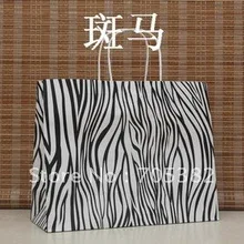 33X26X12 см Большой размер Зебра бумажный мешок функциональная Крафтовая упаковка пакеты с ручками домашние принадлежности(SS-198