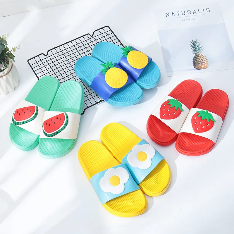 

Creatived Fruit Slippers for Women Funny Home Casual Women's Slippers Non-slip Open Toe Summer Outside Bathroom Female Slippers