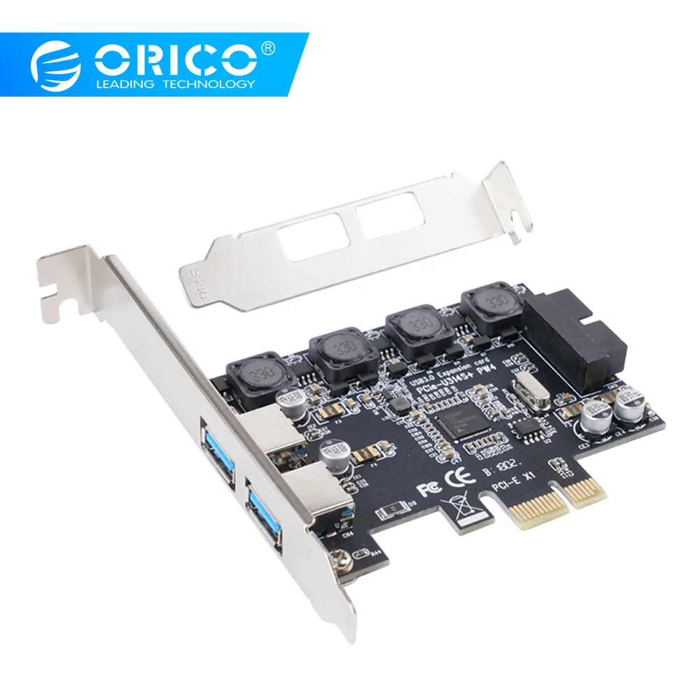 ORICO 2 Порты и разъёмы USB 3,0 PCI Express карты мини PCIE для USB3.0 концентратор 19pin фронтальная карты расширения 5 Гбит/с на очень высоком Скорость адаптер