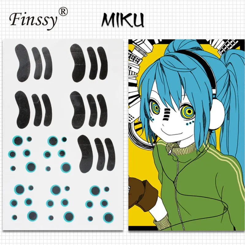 MIKU Hatsune Miku GUMI Kagamine Megurine Sasuke лука, косплей тату Trafalgar наклейка низко на стену Gaara Sasuke Сказочный хвост татуировки - Цвет: MIKU
