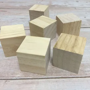 Набор деревянных блоков для поделок, необработанные деревянные кубики, 1 1/2 дюйма (4 см), 16 шт.