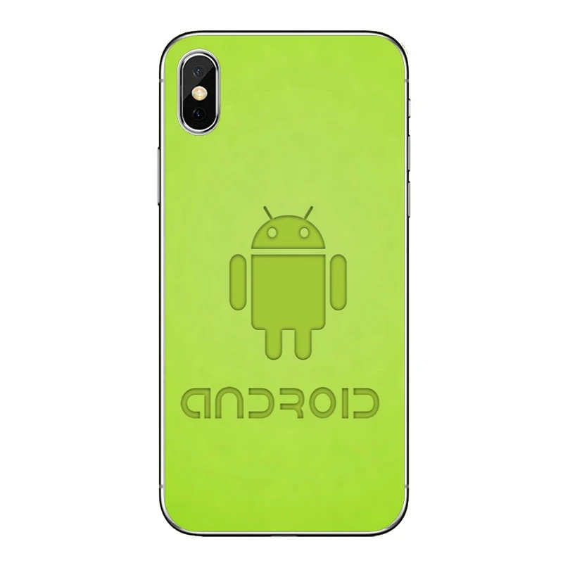 Зеленый чехол для телефона с логотипом робота Android iPhone 8 7 6s 6 plus XR X XS Max SE 5s 5c 5 4s 4 iPod