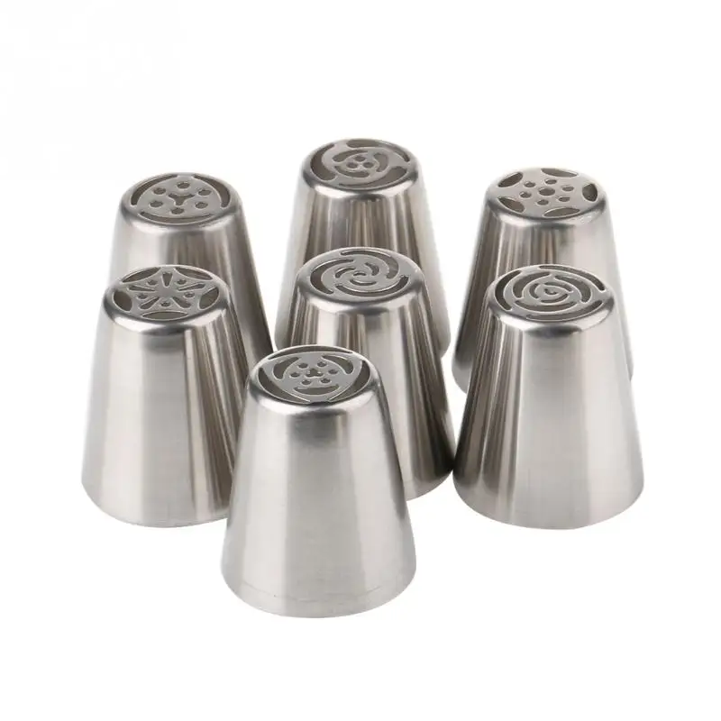 

7 PCS/SET Russian Stainless Steel Large Size Syringe Set DIY Nozzle Cream Pastry Tips