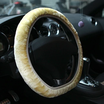 

Soft Short Plush Car Steering Wheel Cover Autumn Winter Driver Driving Accessory Car Interior Steering Wheel Cover