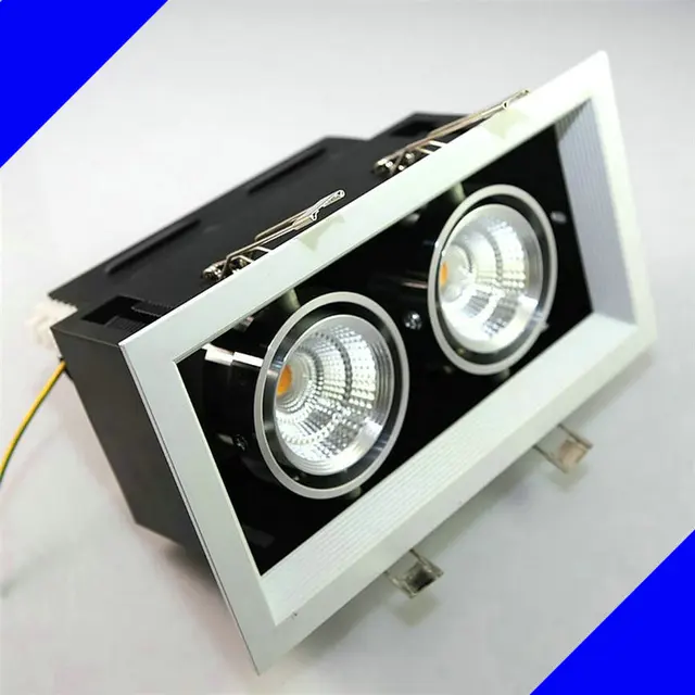 Double square Dimmable Recessed LED downlight COB 2 x10W dimming LED