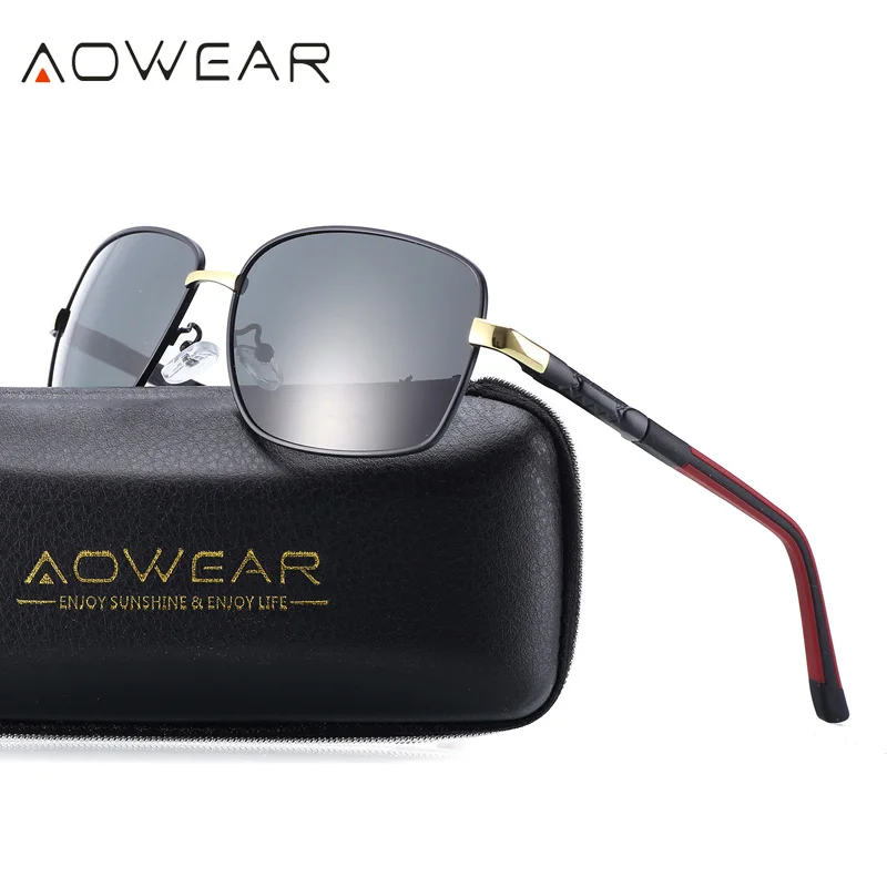 

AOWEAR New Arrival Mens Polarized Sunglasses Brand Designer Color Film Polarizing Sun Glasses Car Driving UV gafas de sol hombre