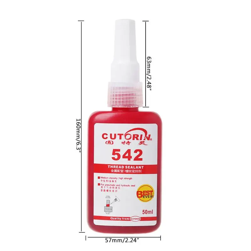 

50mL High Strength 542 Thread Sealant Metal Pipe Thread-locking Solid Seal Glue drop ship qiang