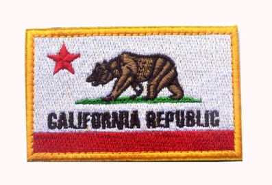 Заплата вышивки США флаг штата Калифорния Тактический нашивки на одежду липучки повязки с застежкой-липучкой для мужских пиджака с аппликацией - Цвет: 3