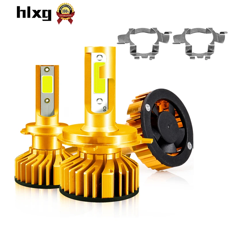 HLXG комплекты автомобильных фар 2 шт. H7 светодиодный держатель для ламп и розеток