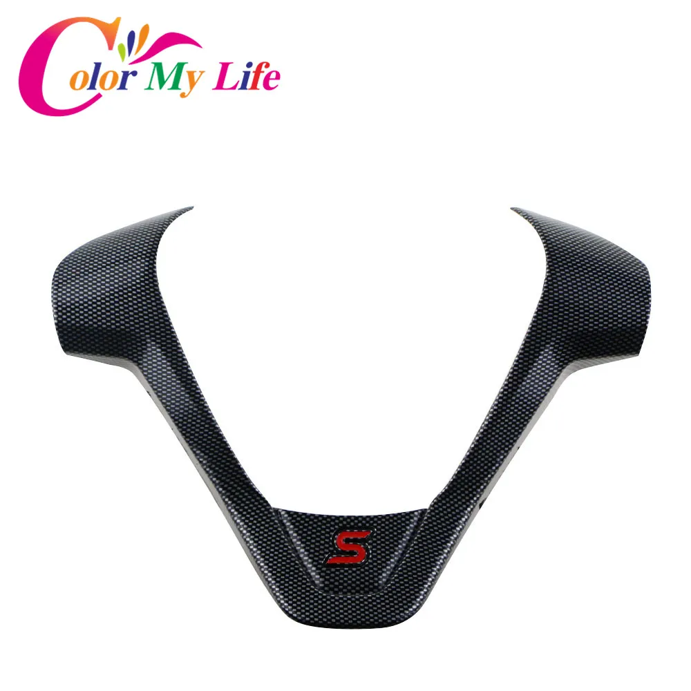 Color My Life ABS Car Steering Wheel Protective Sequin Cover Stickers for Ford New Fiesta Ecosport