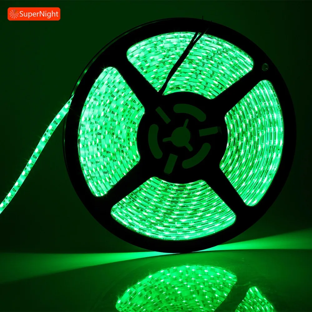 

Green LED Strip Lights 5M SMD2835 120LEDs/m DC 12V Waterproof Flexible Lamp Band Tape Light Strips for Home Garden Decoration