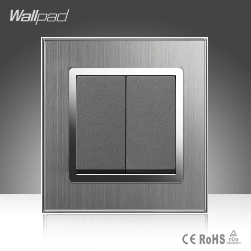 Настенный светильник Wallpad 2 Gang 1 Way стандарт ЕС Великобритании серый серебристый