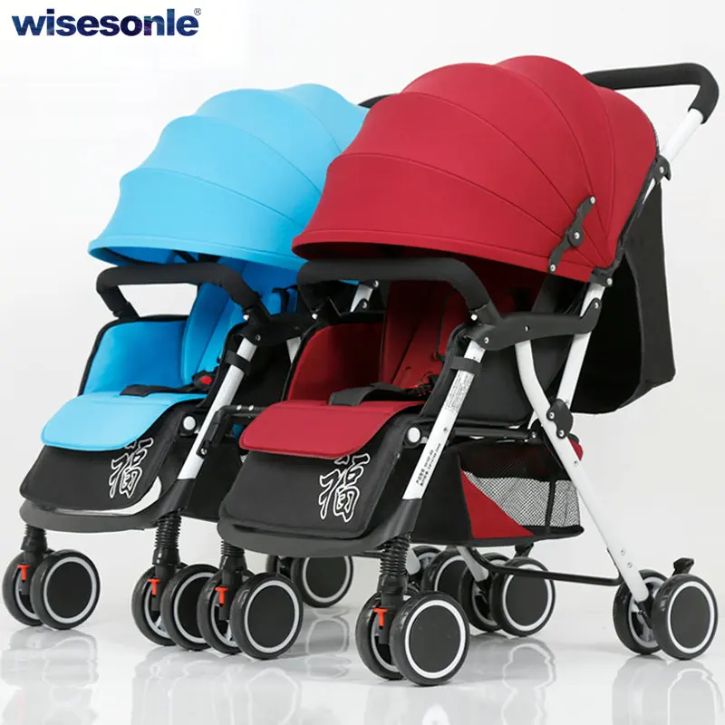 Складная коляска для близнецов, может разделиться на 2 одиночных детских коляски, близнецы могут сидеть, могут лежать Детские коляски, легкая детская коляска - Цвет: 4