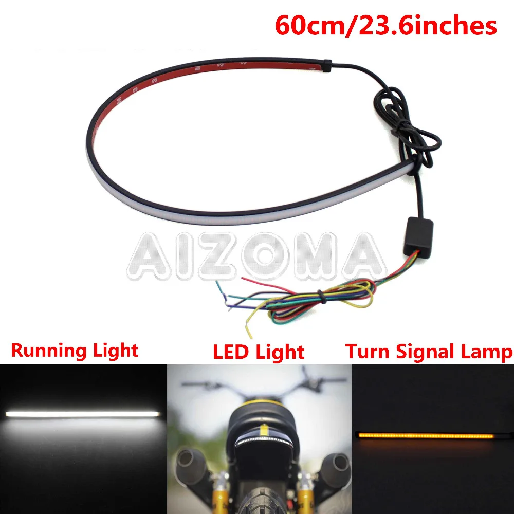 

Universal Motorcycle Scooters Brake Taillight Sequential Flowing Switchback Turn Signal LED Light Strip Tubes For Chopper Bobber