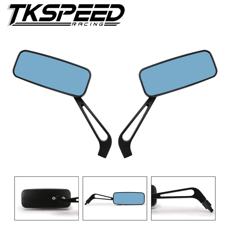 

Black Rectangle Motorcycle Mirrors for Honda Yamaha Suzuki Kawasaki Touring Cruiser Chopper 8mm/10mm Screw Custom