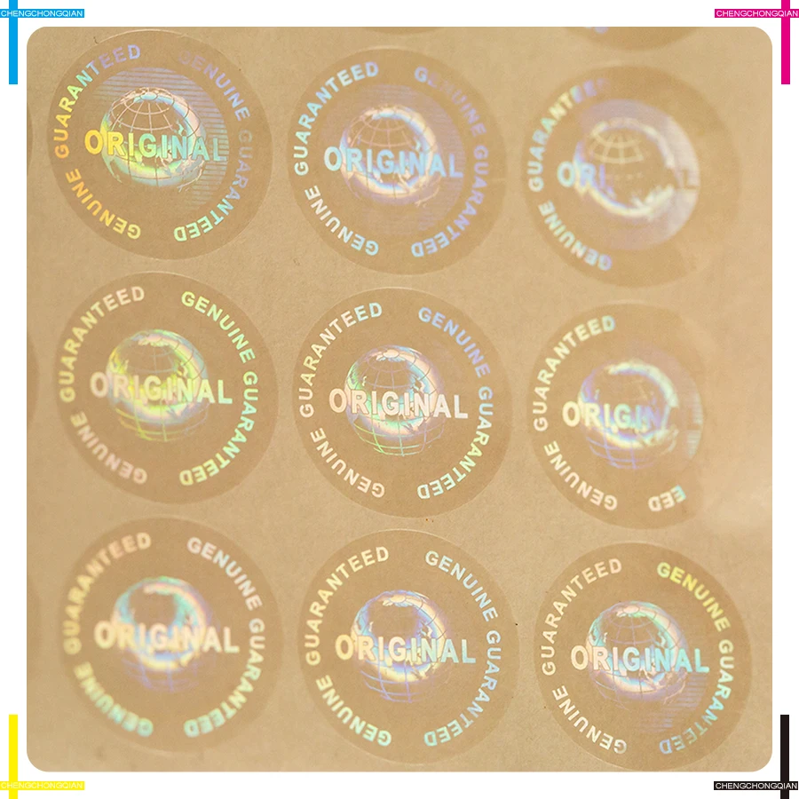 Hologram sticker multiple colors Global design logo 20mm Diameter 2000 pcs