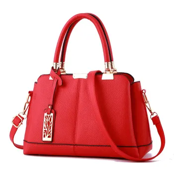 

Cusual PU Women Handbag Red Office Lady Shoulder Bag Tree Pendant Decoration Messenger Zipper